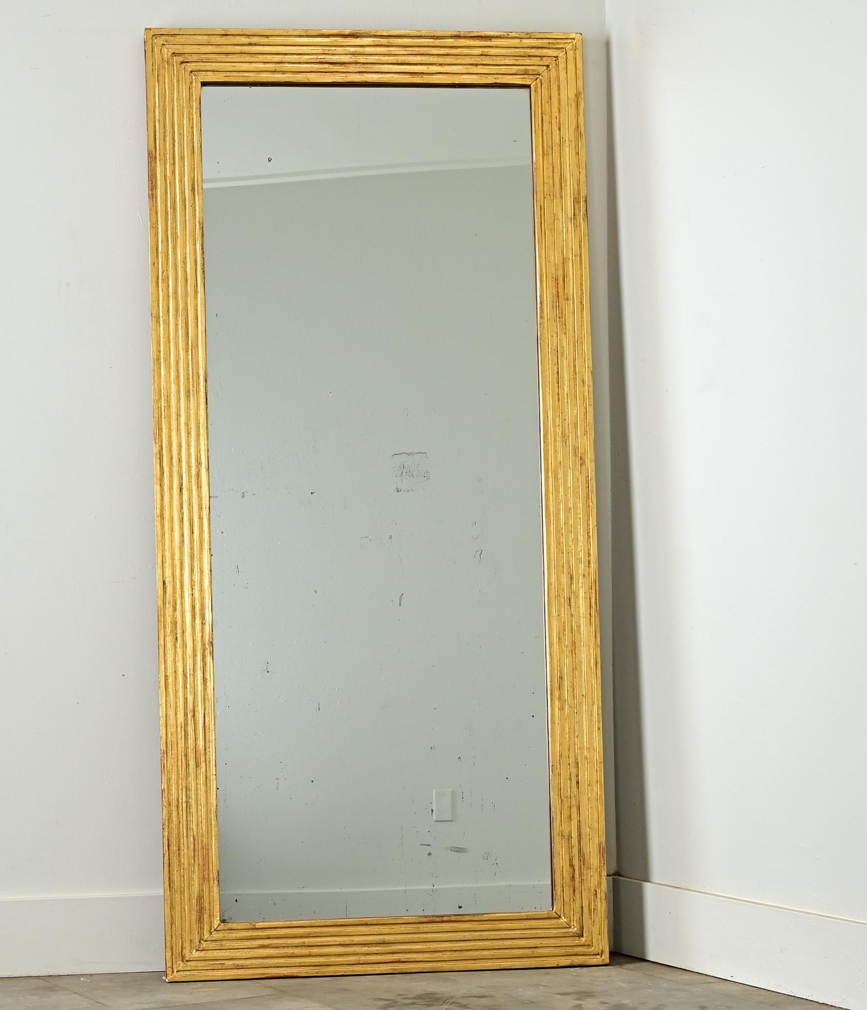 Pair of Louis XVI Reeded Gilt Mirrors For Sale 9