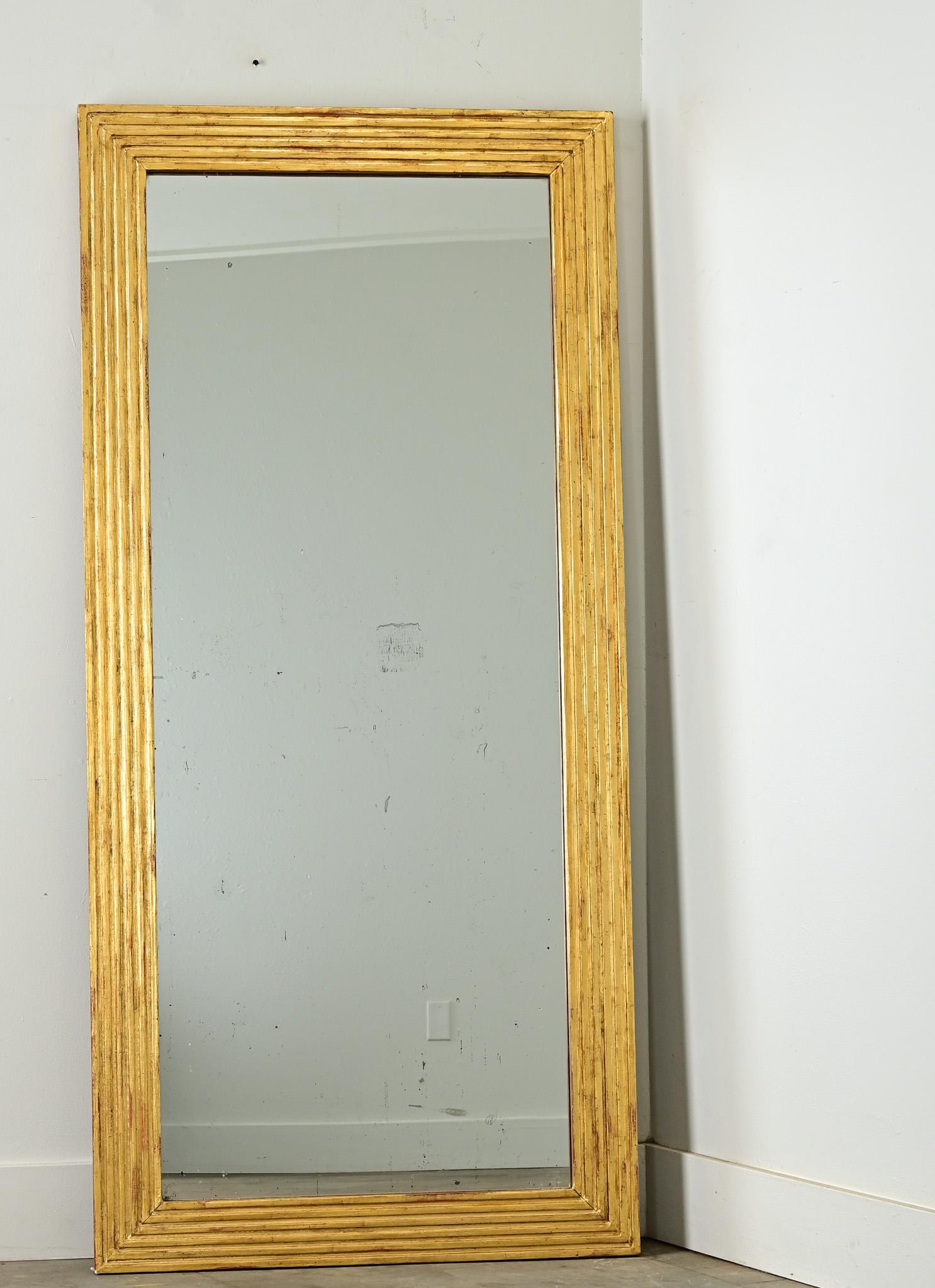 Pair of Louis XVI Reeded Gilt Mirrors For Sale 10