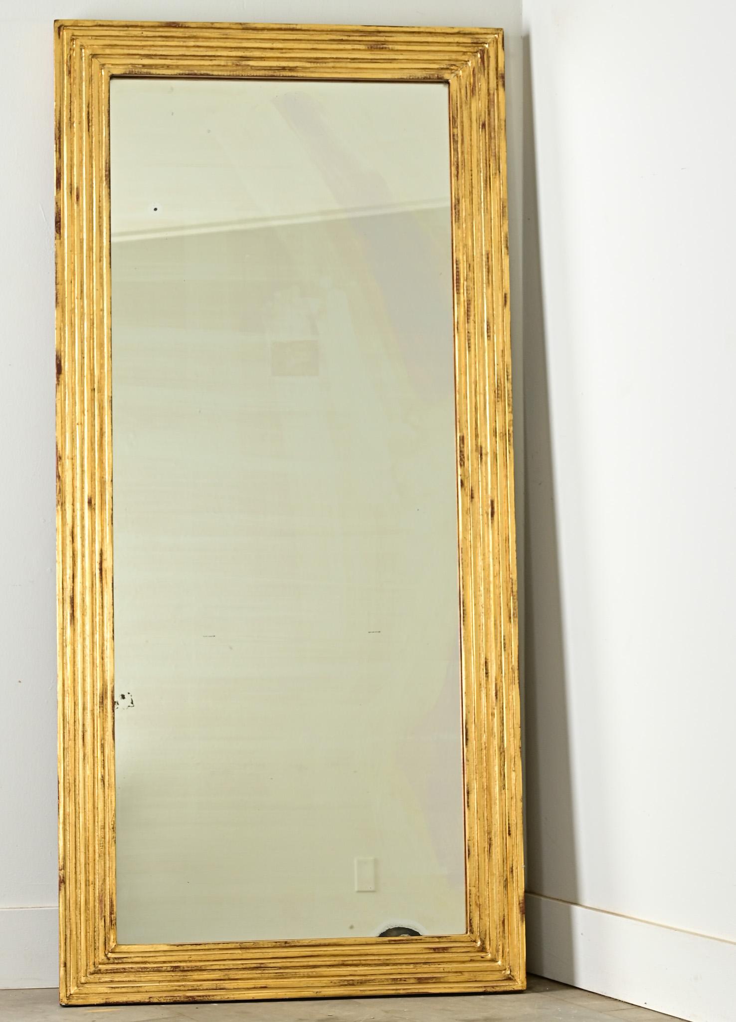 Other Pair of Louis XVI Reeded Gilt Mirrors For Sale