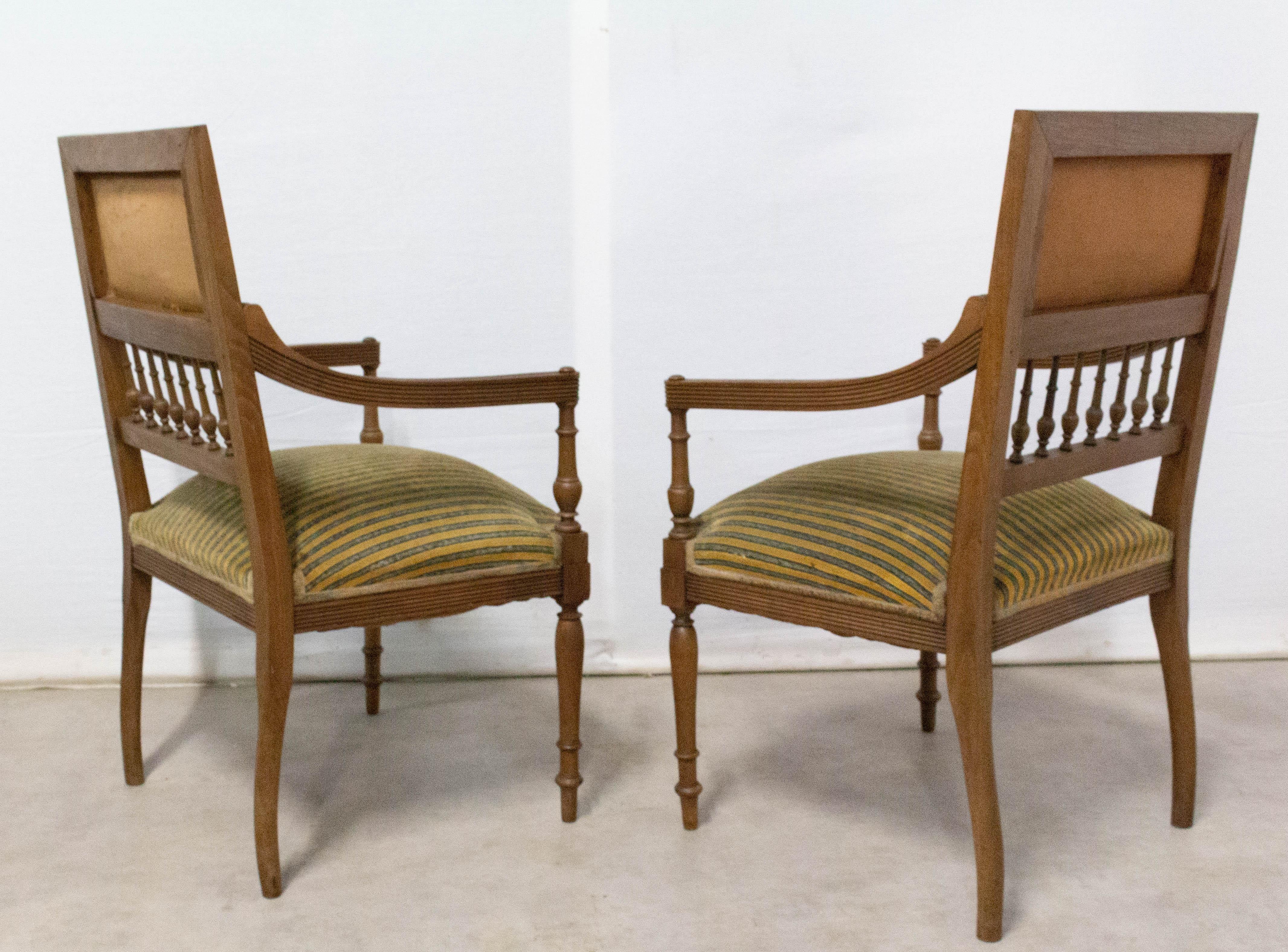 Pair of Louis XVI Revival Armchairs French, Early 20th Century In Good Condition In Labrit, Landes