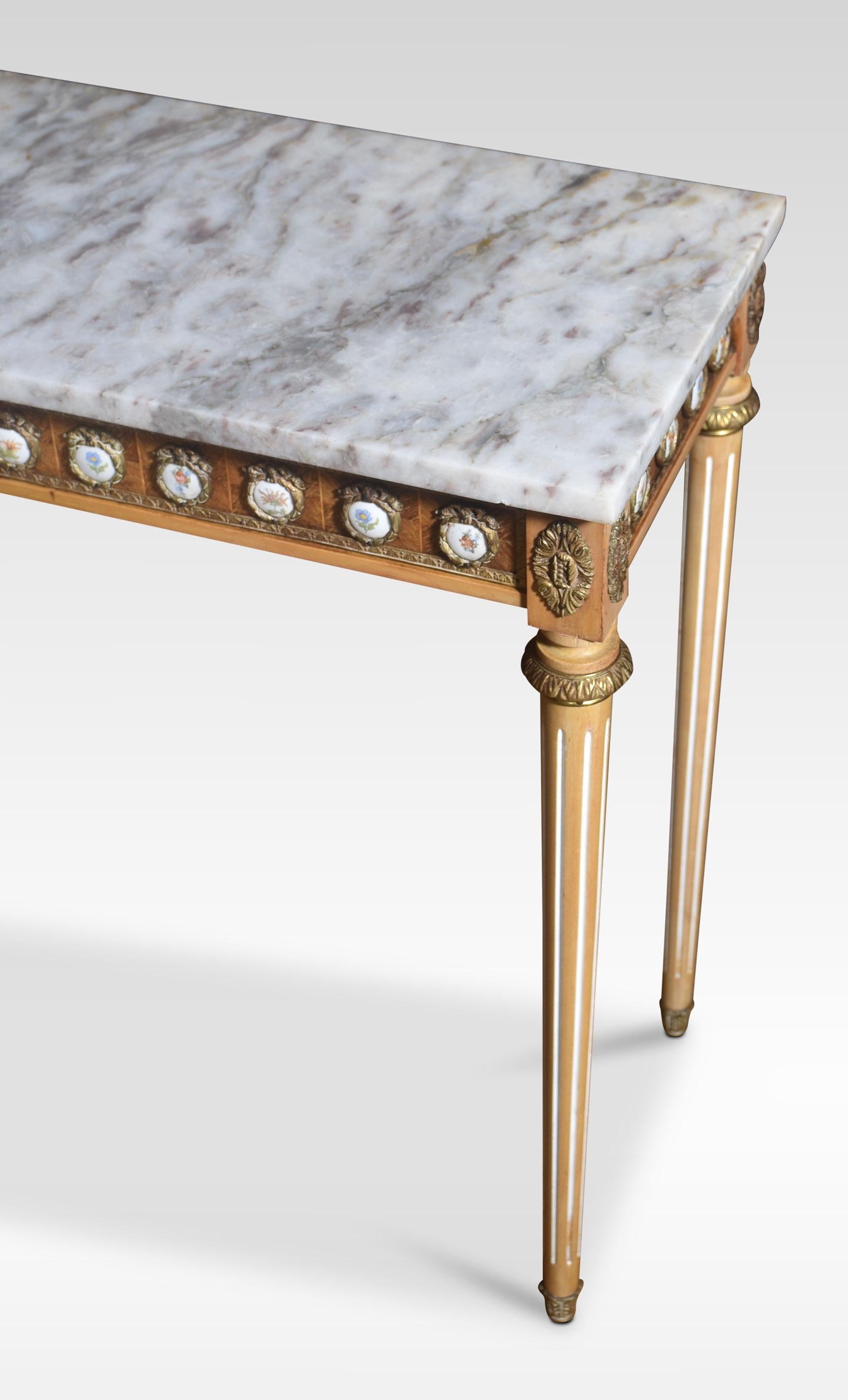 Marble Pair of Louis XVI revival console tables by H & L Epstein