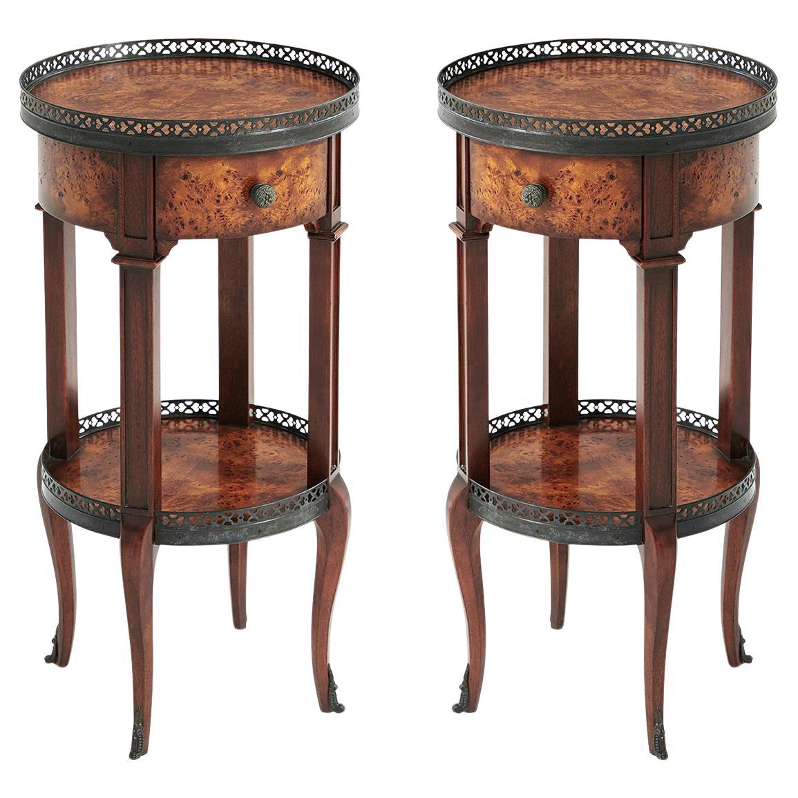 Pair of Louis XVI Round Side Tables For Sale