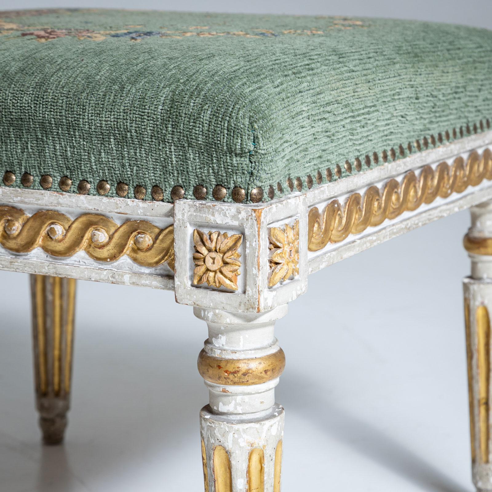 Gustavian Pair of Louis XVI Stools, Late 18th Century For Sale
