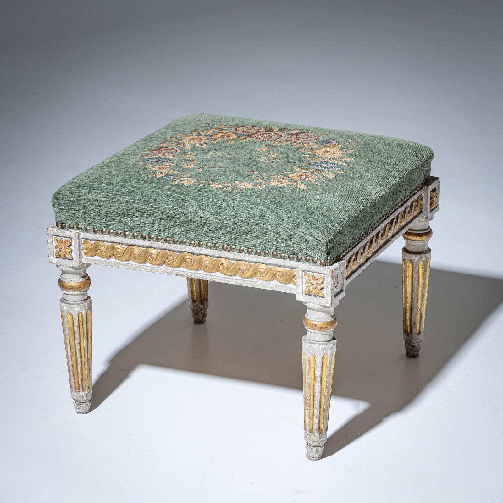 Pair of Louis XVI Stools, Late 18th Century For Sale 1