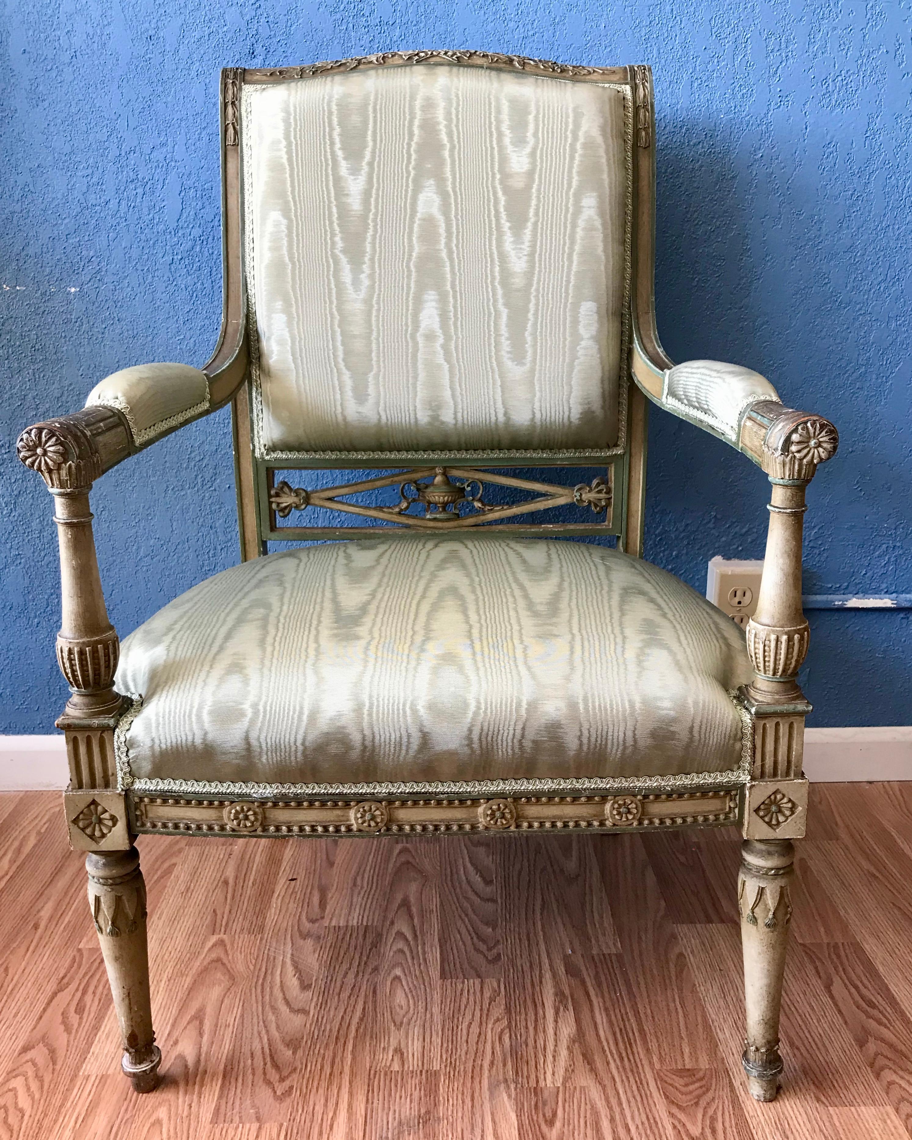 Pair of Louis XVI Style Arm Chairs 2