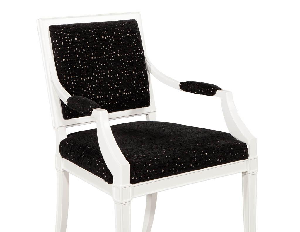 Paar Sessel im Louis-XVI.-Stil in Schwarz und Weiß im Angebot 5