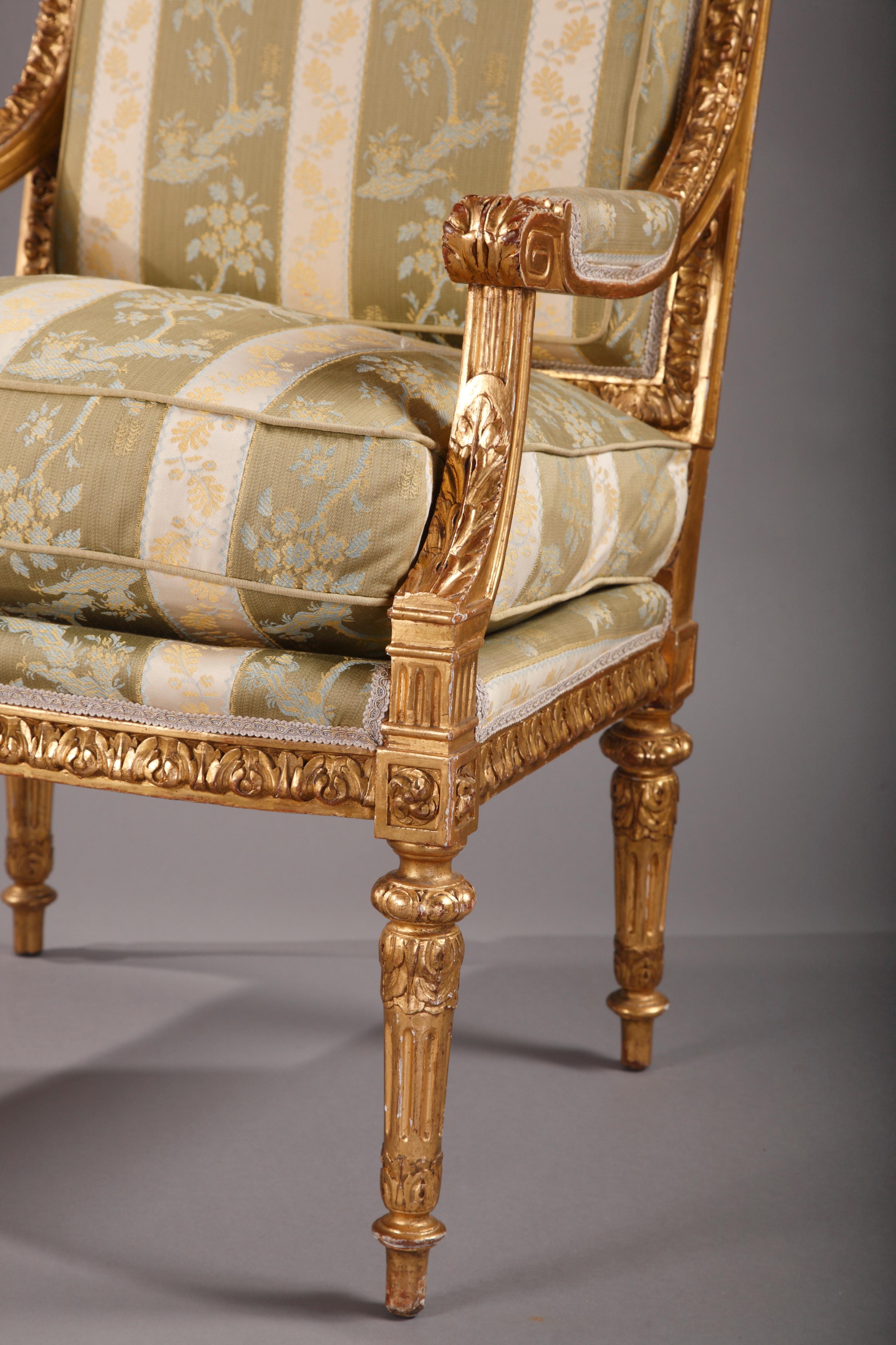 Pair of Louis XVI Style Armchairs After G. Jacob 1