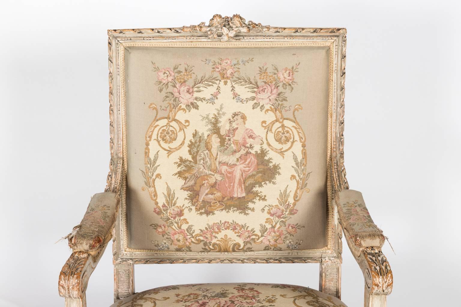Pair of Louis XVI Style Armchairs, circa 1900 11