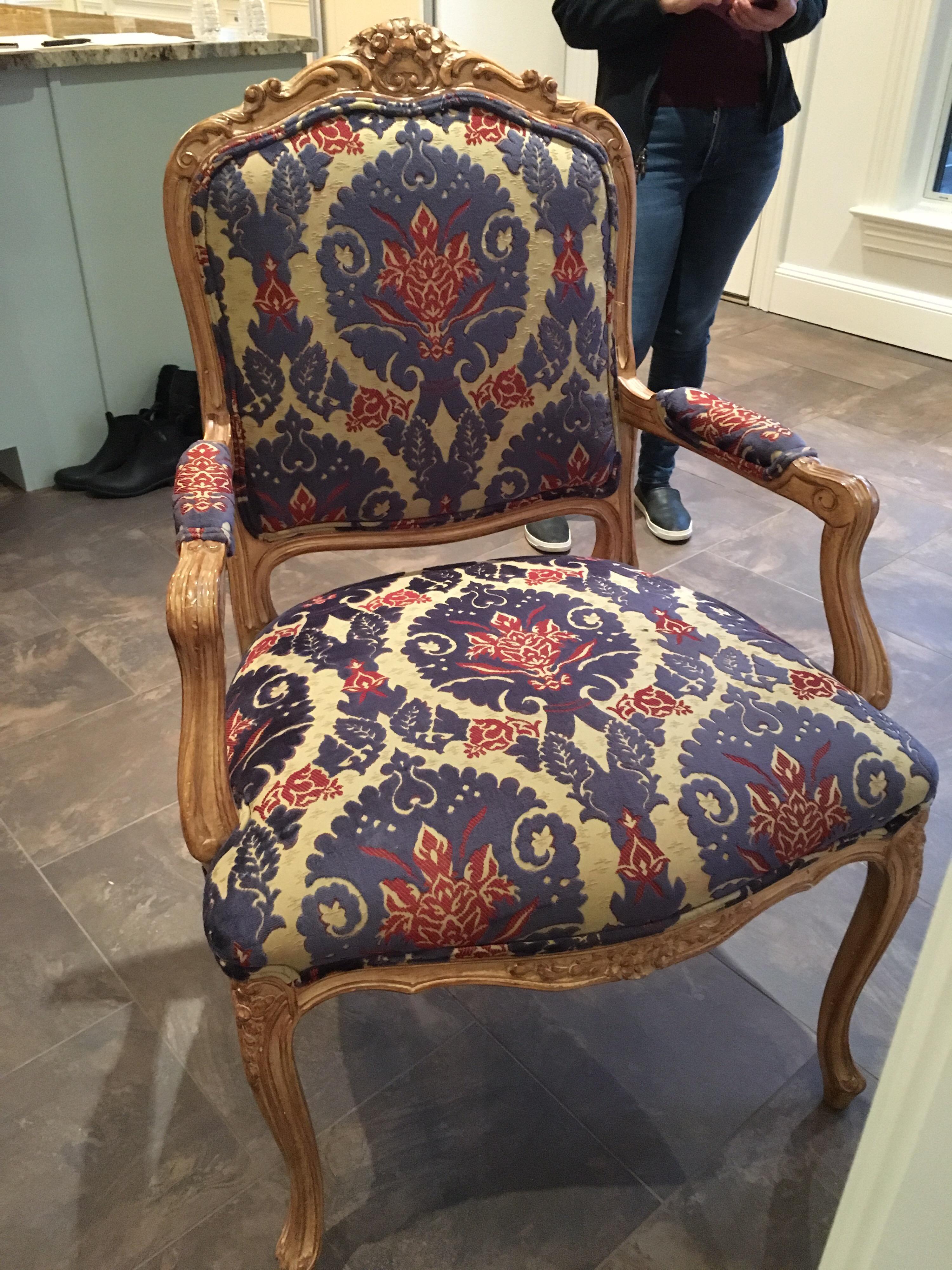 Pair of Louis XVI Style Armchairs For Sale 4