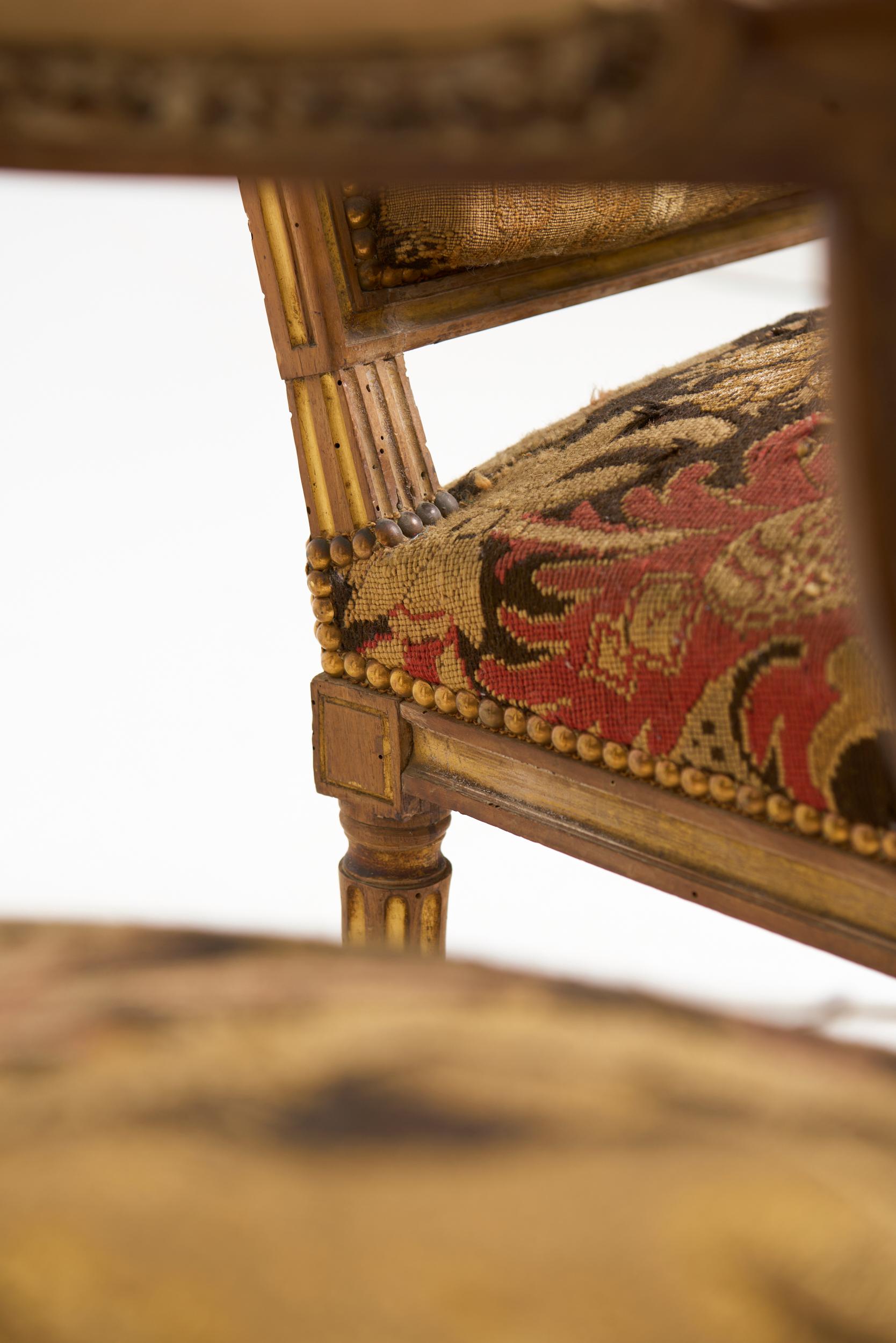 Pair of Louis XVI Style Armchairs For Sale 6