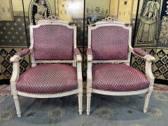 Pair of Louis XVI style armchairs