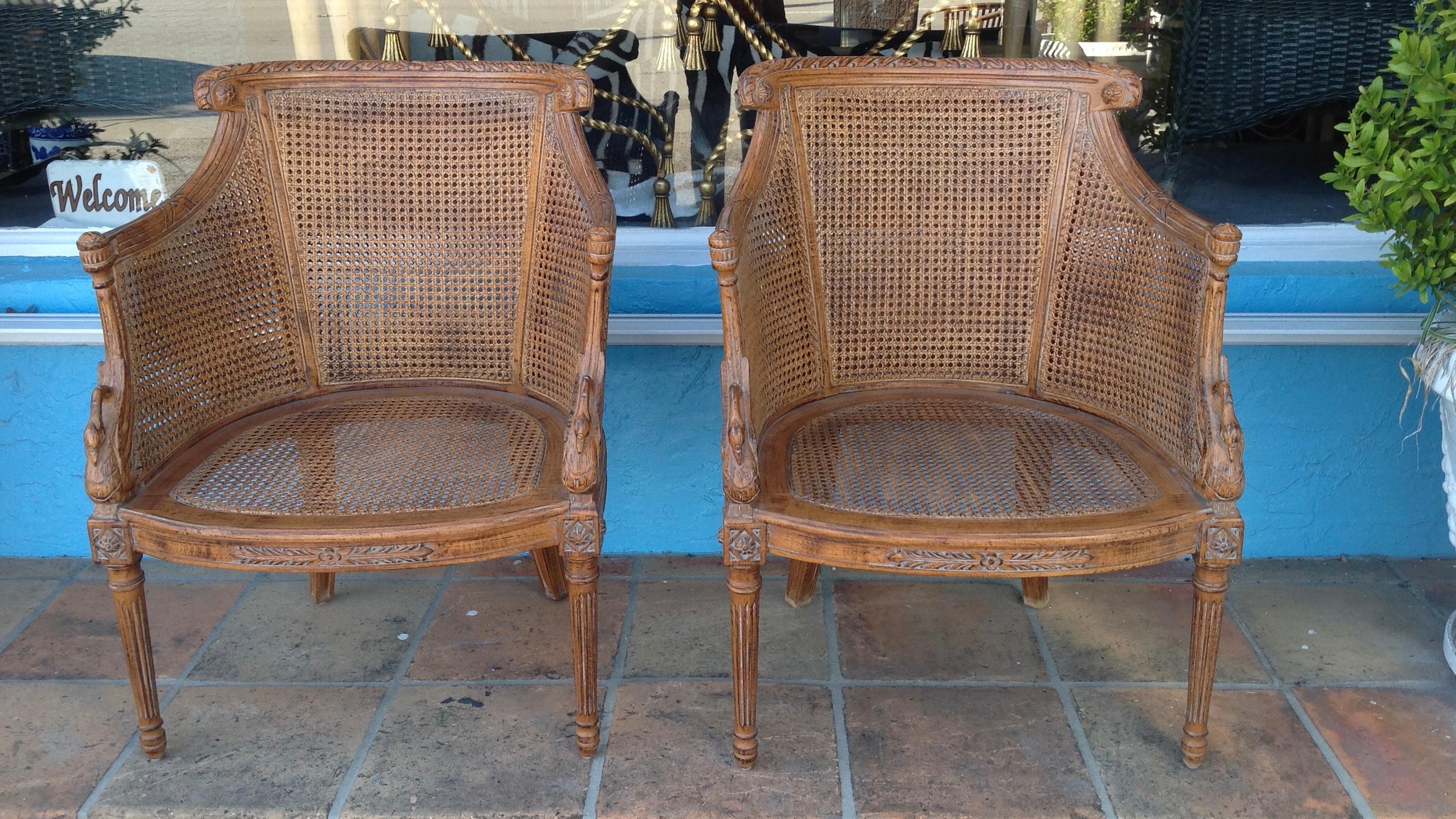 Pair of Louis XVI Style Armchairs In Good Condition In West Palm Beach, FL