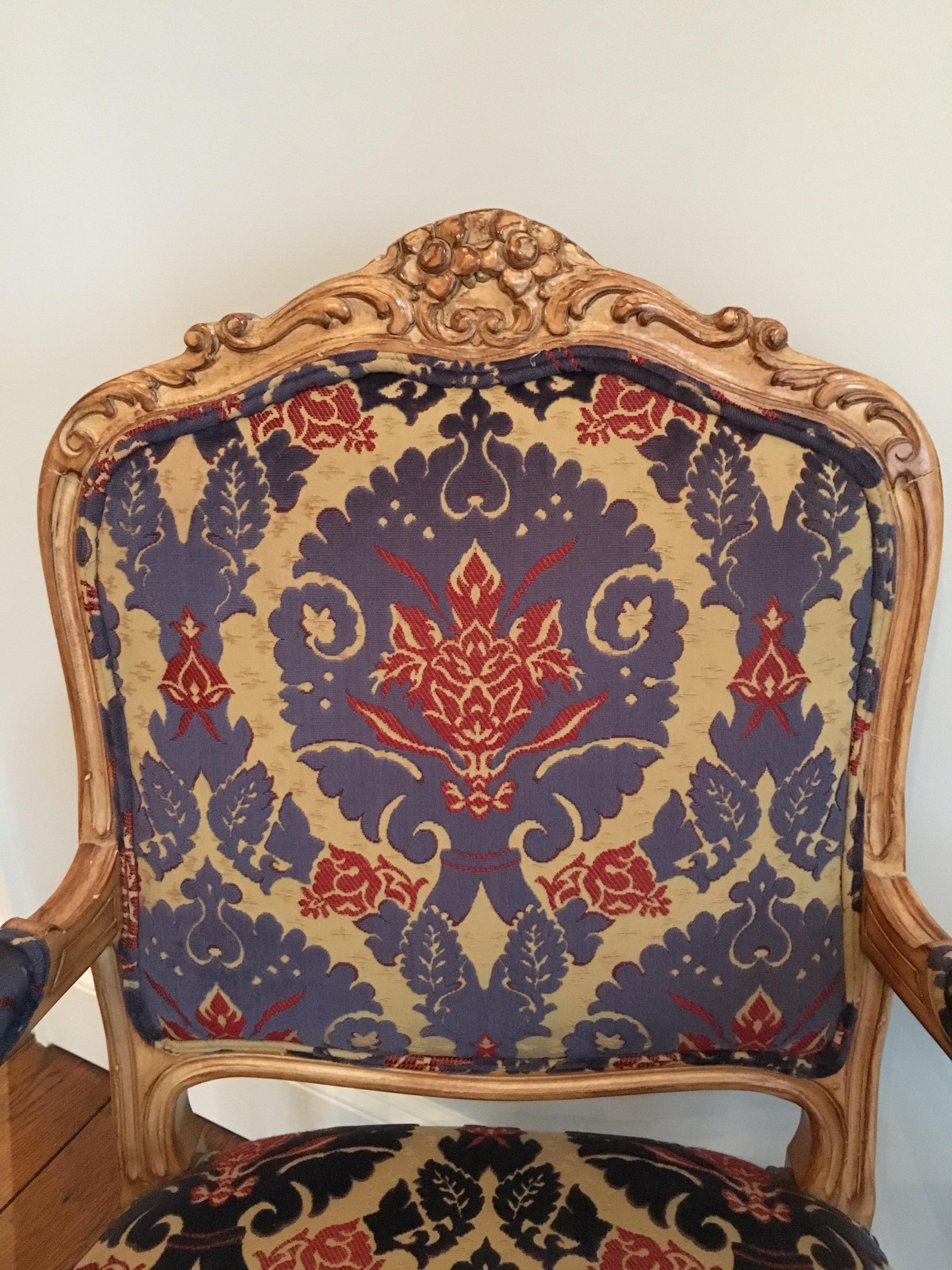 Pair of Louis XVI Style Armchairs In Good Condition For Sale In Southampton, NY