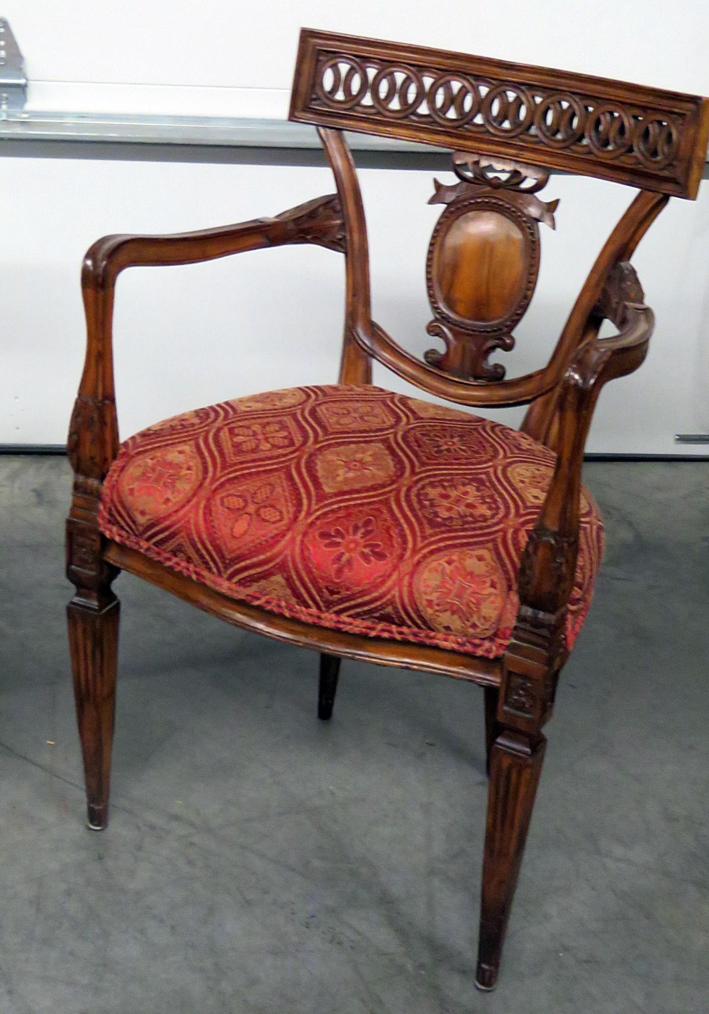 Pair of Louis XVI Style Armchairs In Good Condition In Swedesboro, NJ