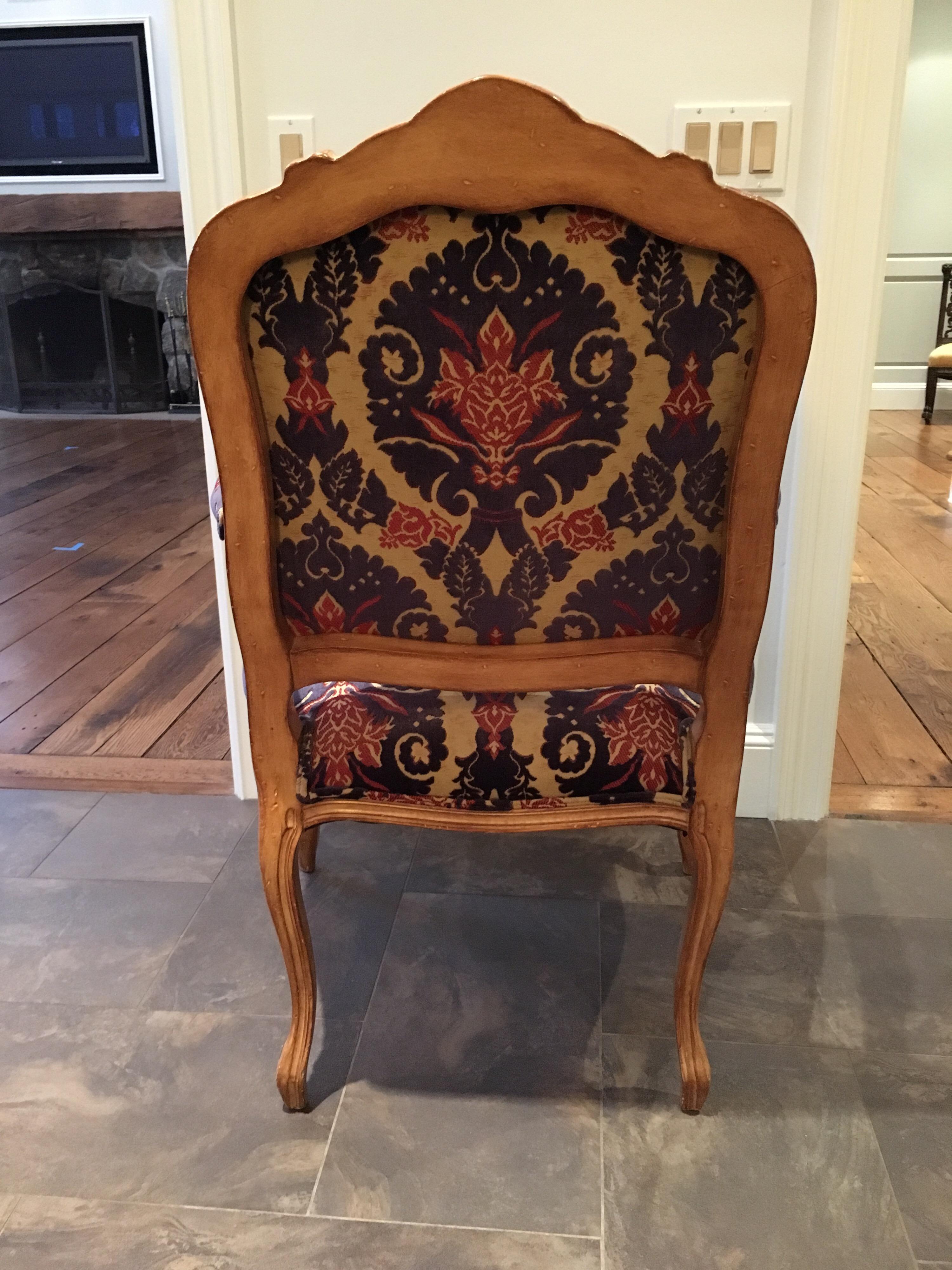 Pair of Louis XVI Style Armchairs For Sale 1