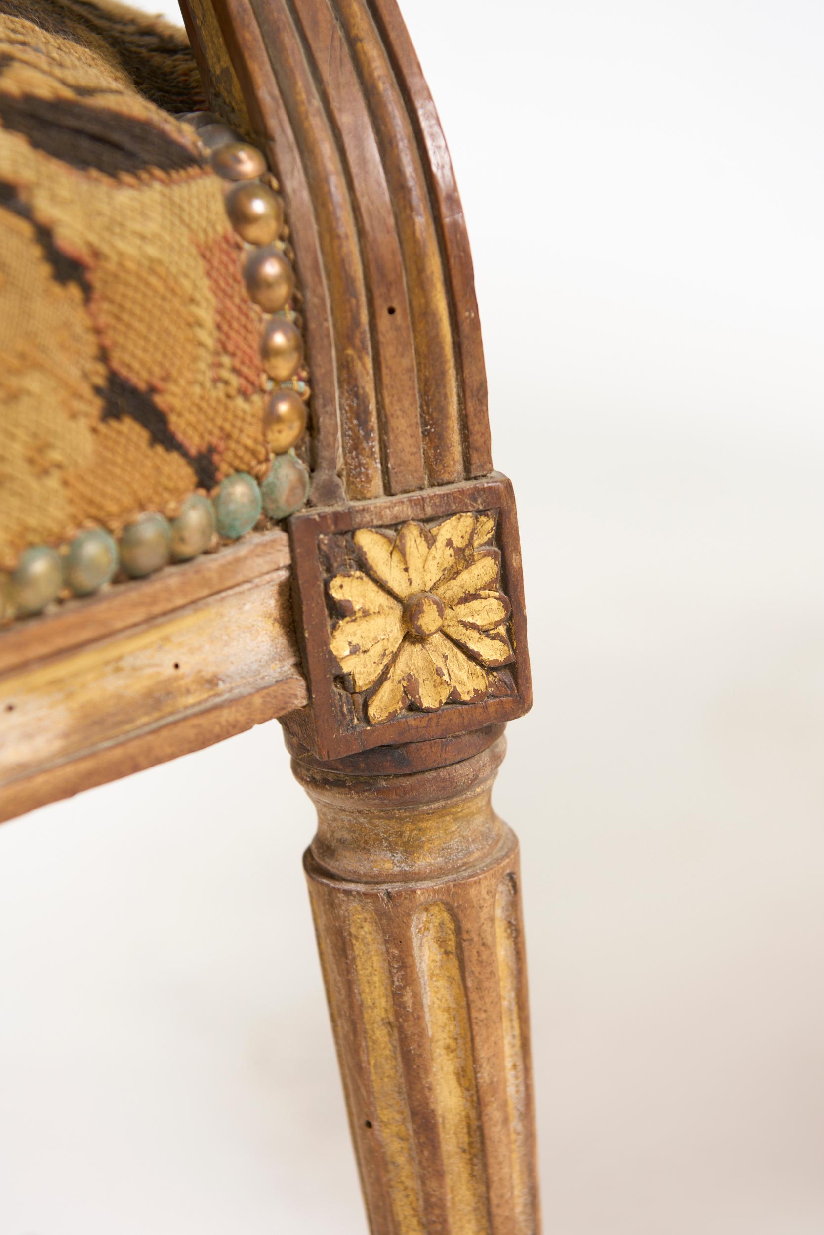 Tapestry Pair of Louis XVI Style Armchairs For Sale