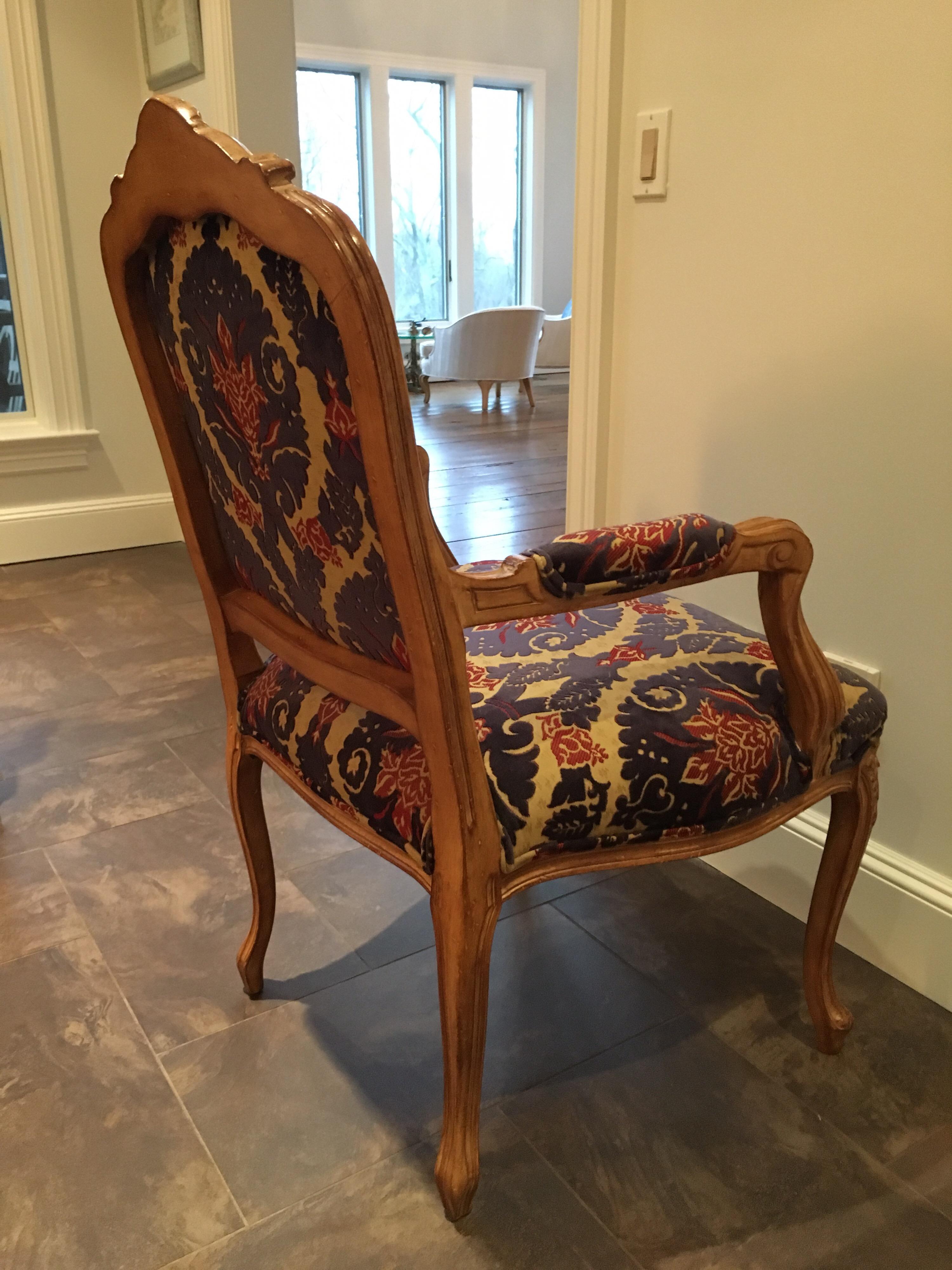 Pair of Louis XVI Style Armchairs For Sale 2