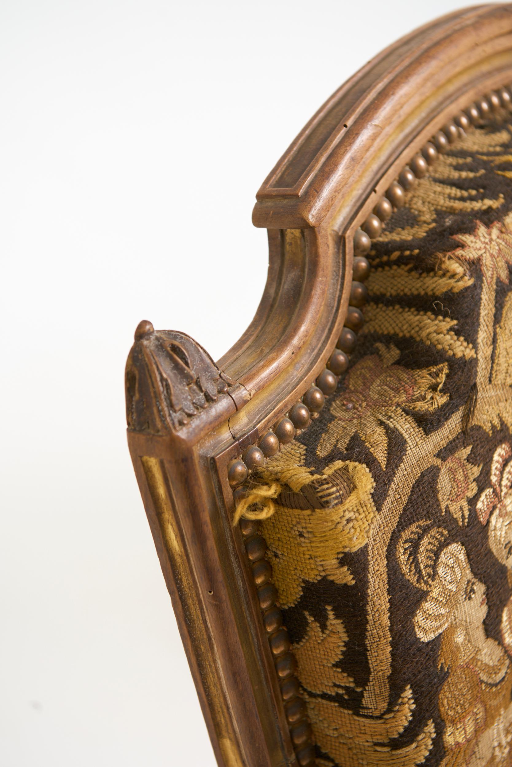 Pair of Louis XVI Style Armchairs For Sale 1