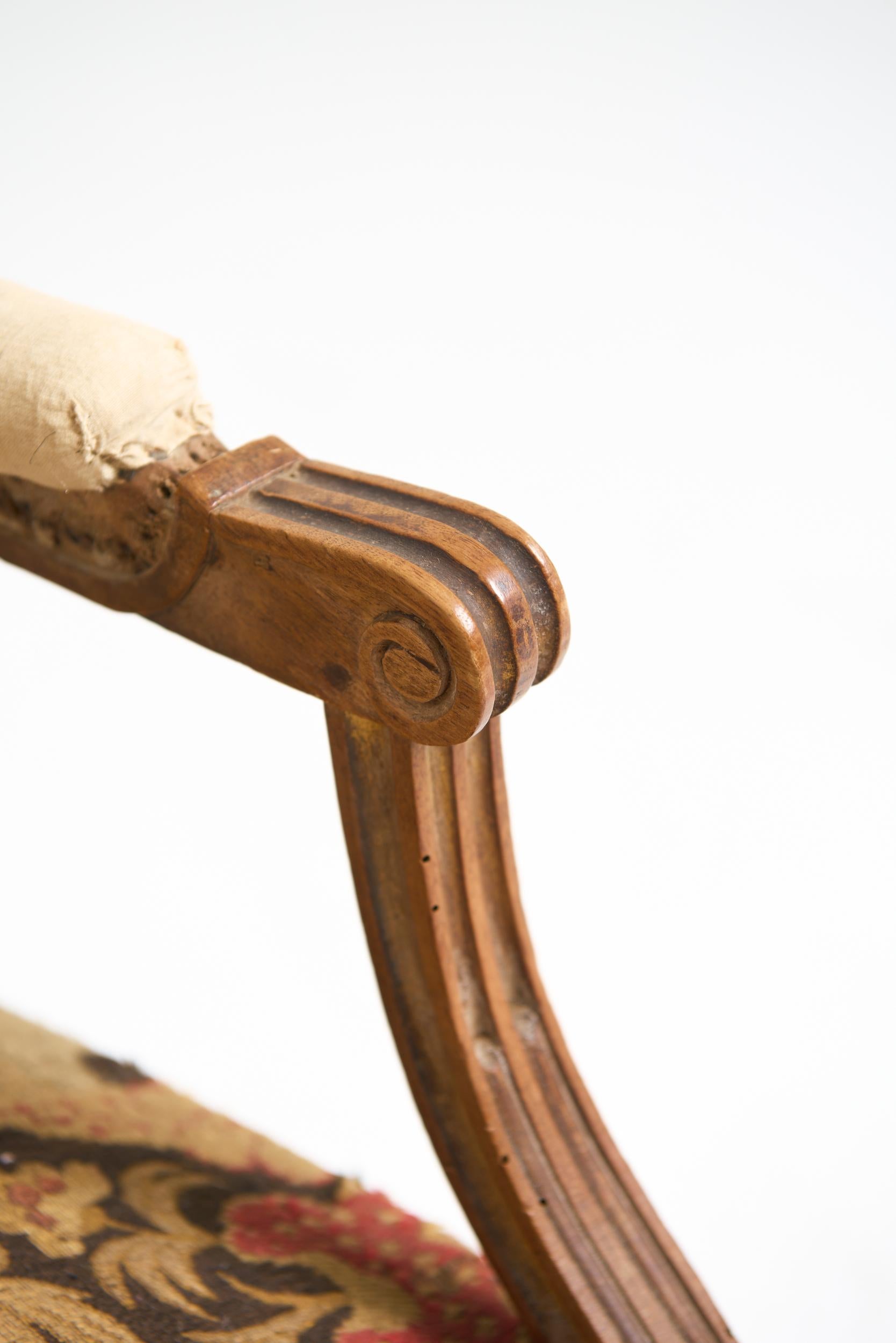 Pair of Louis XVI Style Armchairs For Sale 2