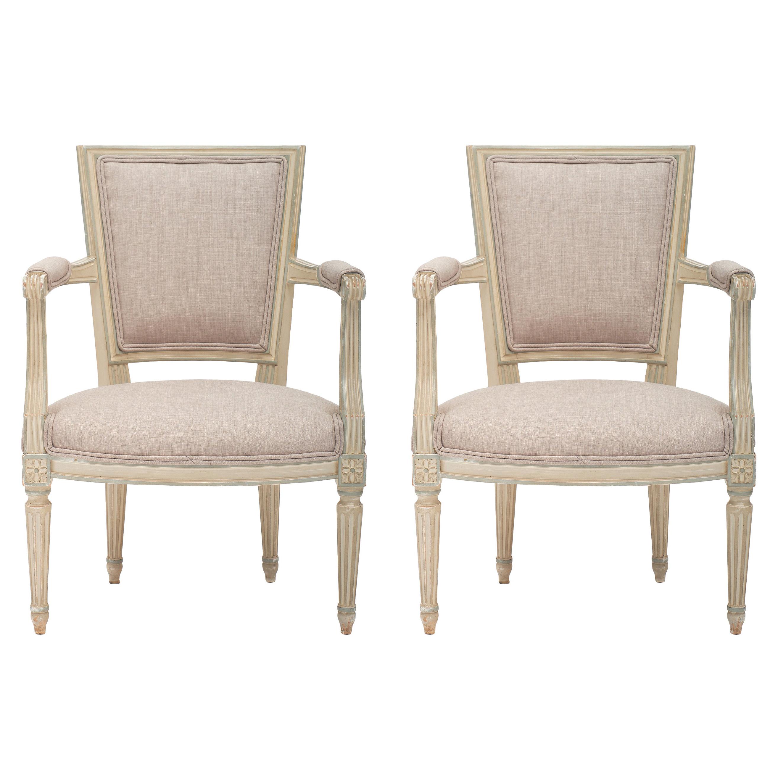 Pair of Louis XVI Style Armchairs