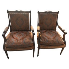 Pair of Louis XVI style armchairs