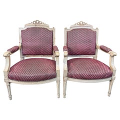 Pair of Louis XVI style armchairs