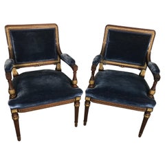 Pair of Louis XVI Style Armchairs, France 19th century