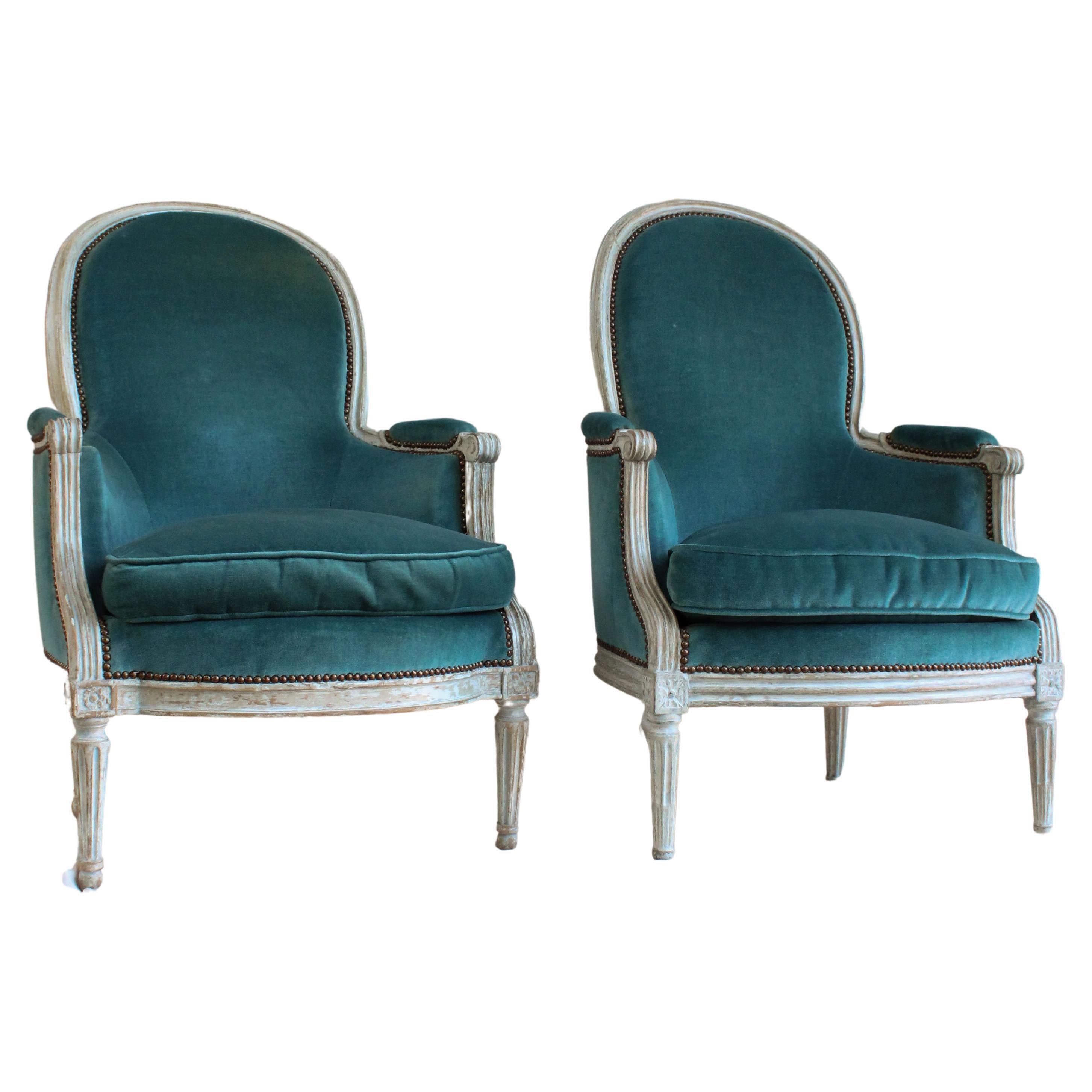 Pair of Louis XVI Style Armchairs, French 20th Century