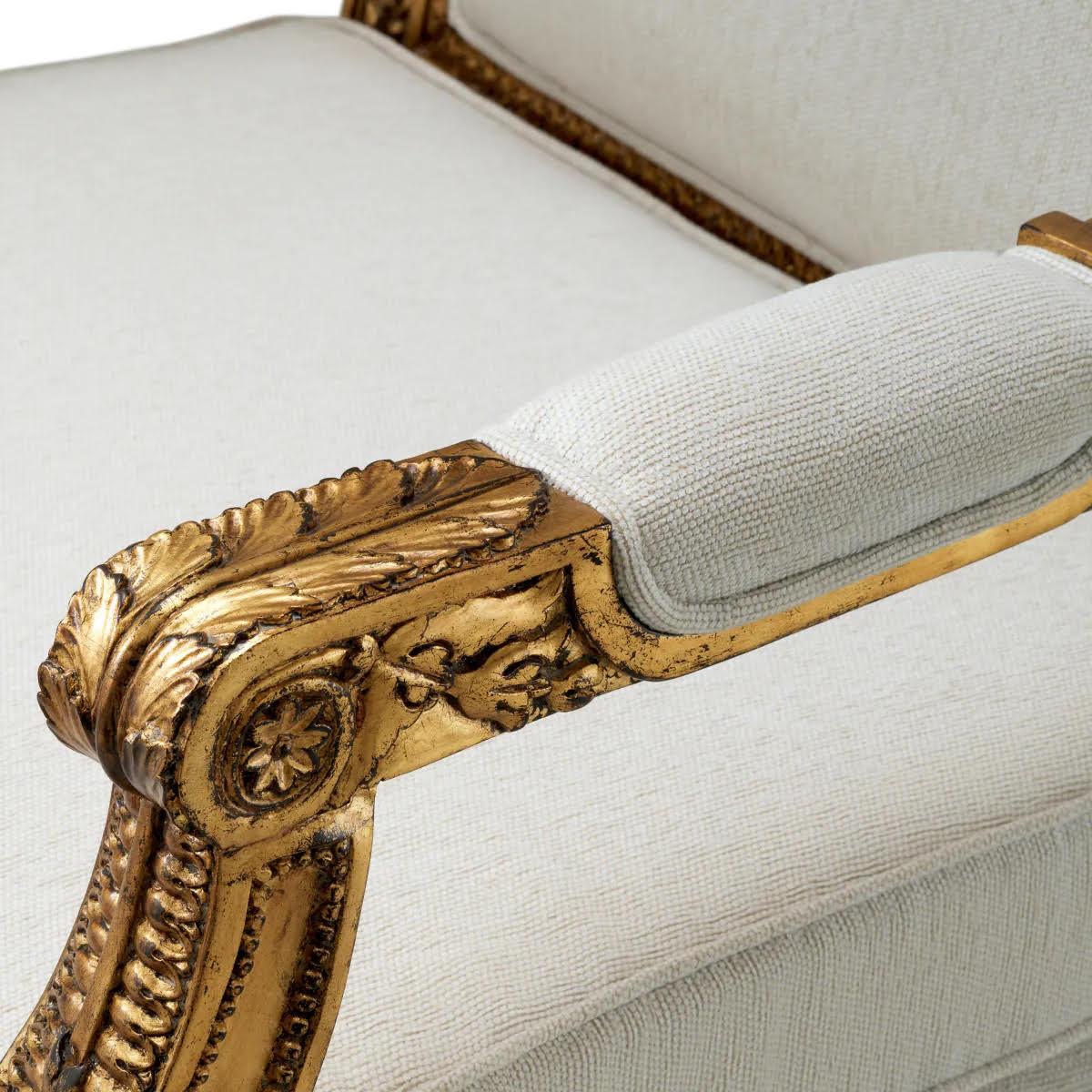 Pareja de Sillones Estilo Luis XVI en Madera Dorada. Madera dorada en venta
