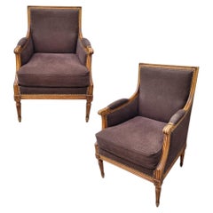 Pair of Louis XVI style armchairs, Napoleon III era, France