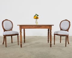 Pair of Louis XVI Style Balloon Back Dining Chairs