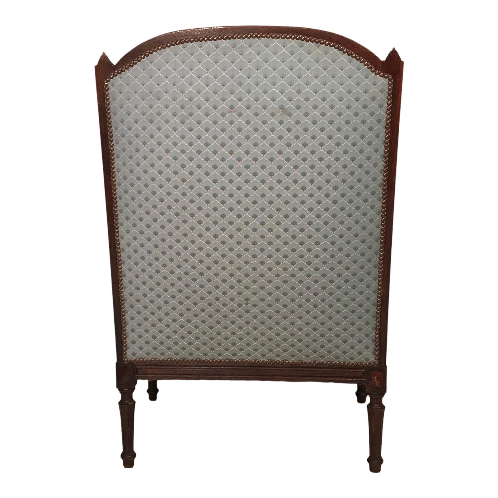 Paire de fauteuils Bergère de style Louis XVI, France 1860-80 Bon état - En vente à Leimen, DE