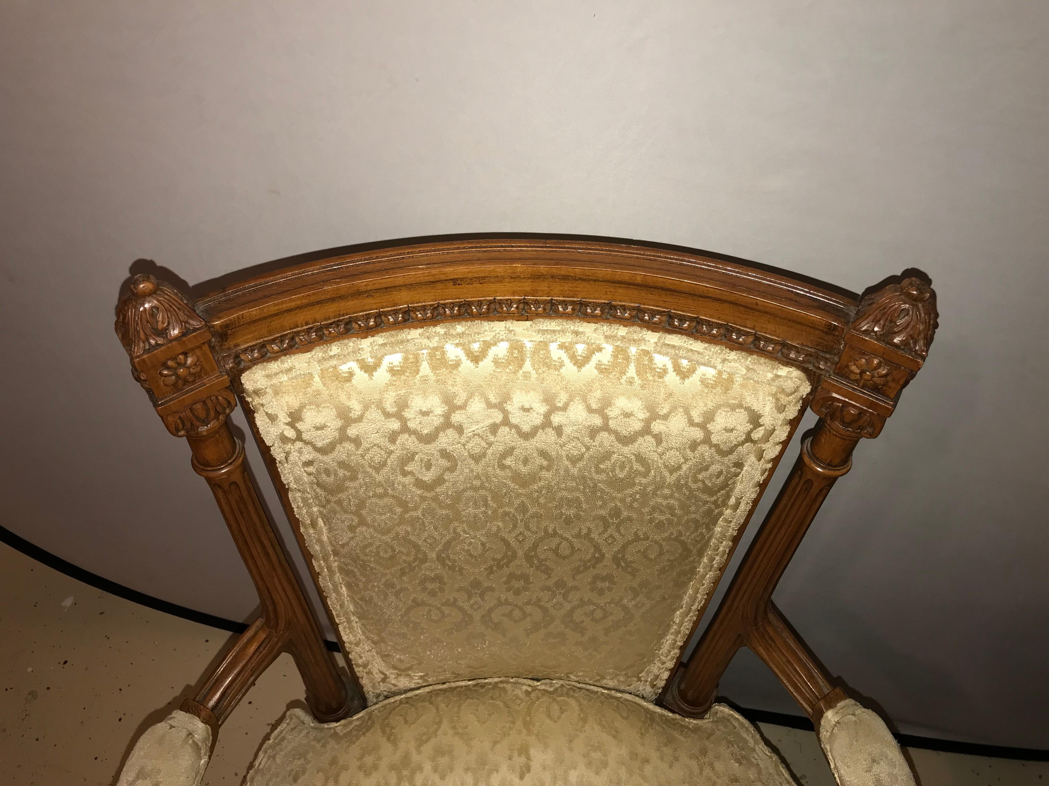 Pair of Louis XVI Style Bergere Chairs or Armchairs 3
