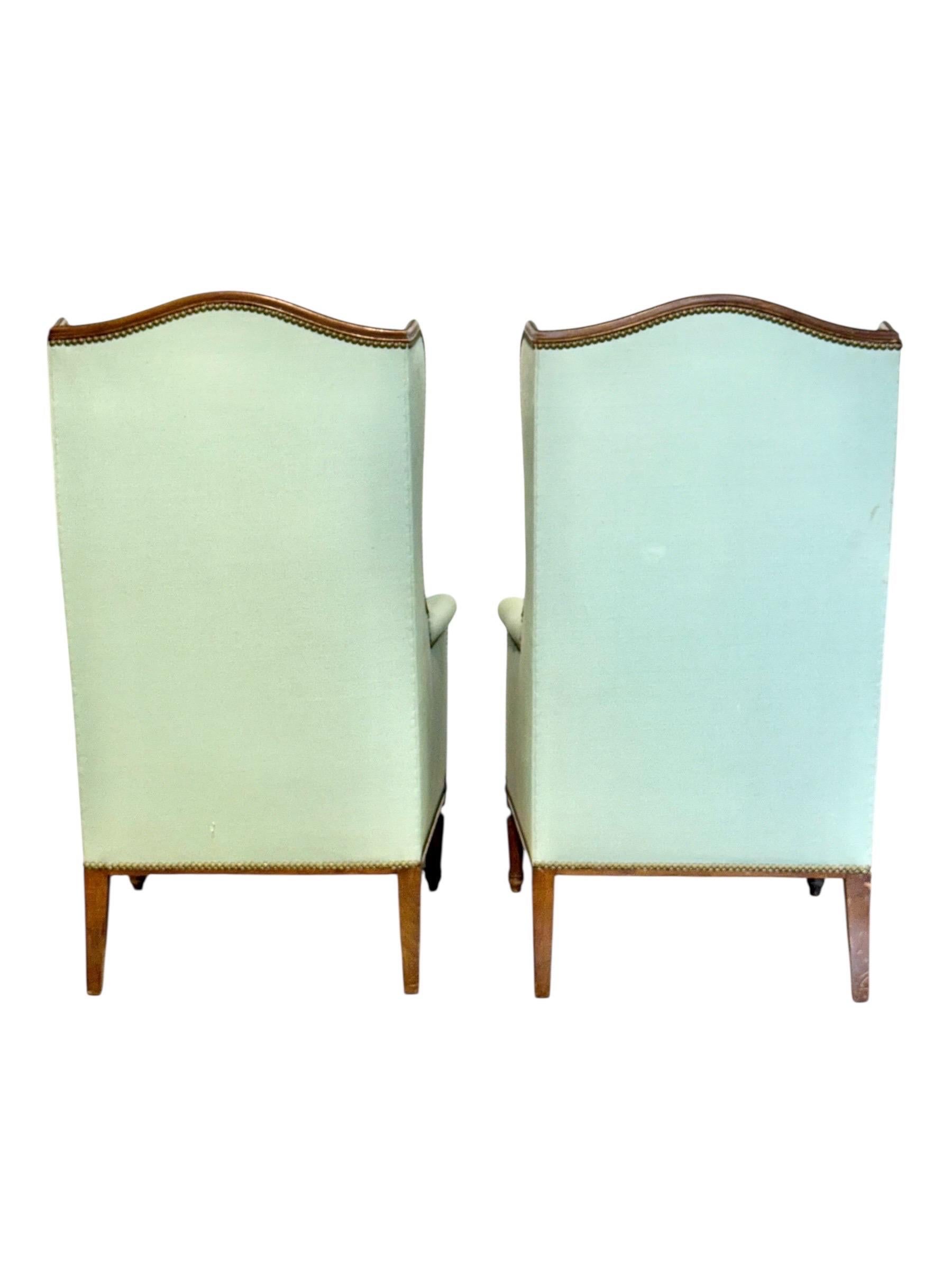 Paar Bergères à Oreilles im Louis-XVI-Stil, 19. Jahrhundert im Angebot 11