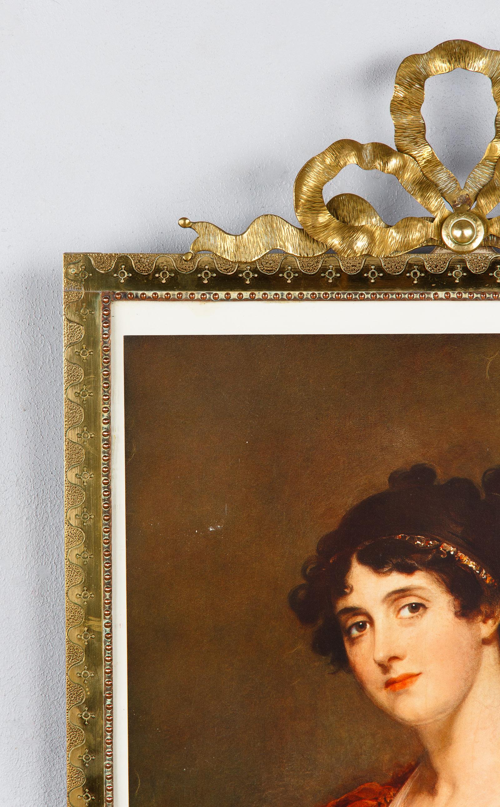 Pair of Louis XVI Style Brass Frames, Early 1900s For Sale 8