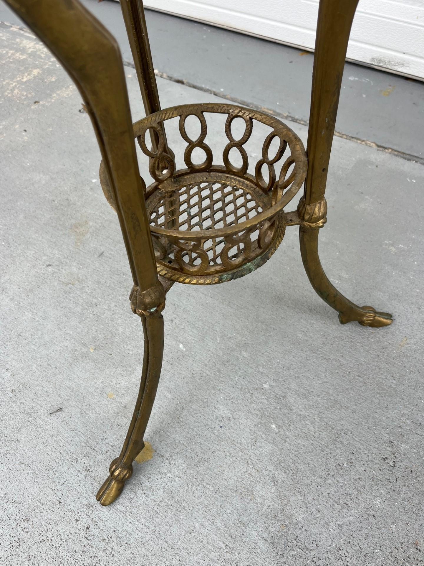 20th Century Pair of Louis XVI Style Bronze Gueridon Tripod Tables For Sale