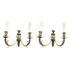 Pair of Louis XVI style bronze sconces circa 1930.