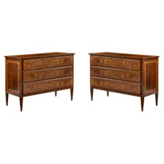 Pair of Louis XVI Style Burl Chests