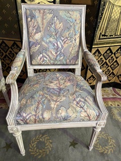 Pair of Louis XVI style cabriolet armchairs