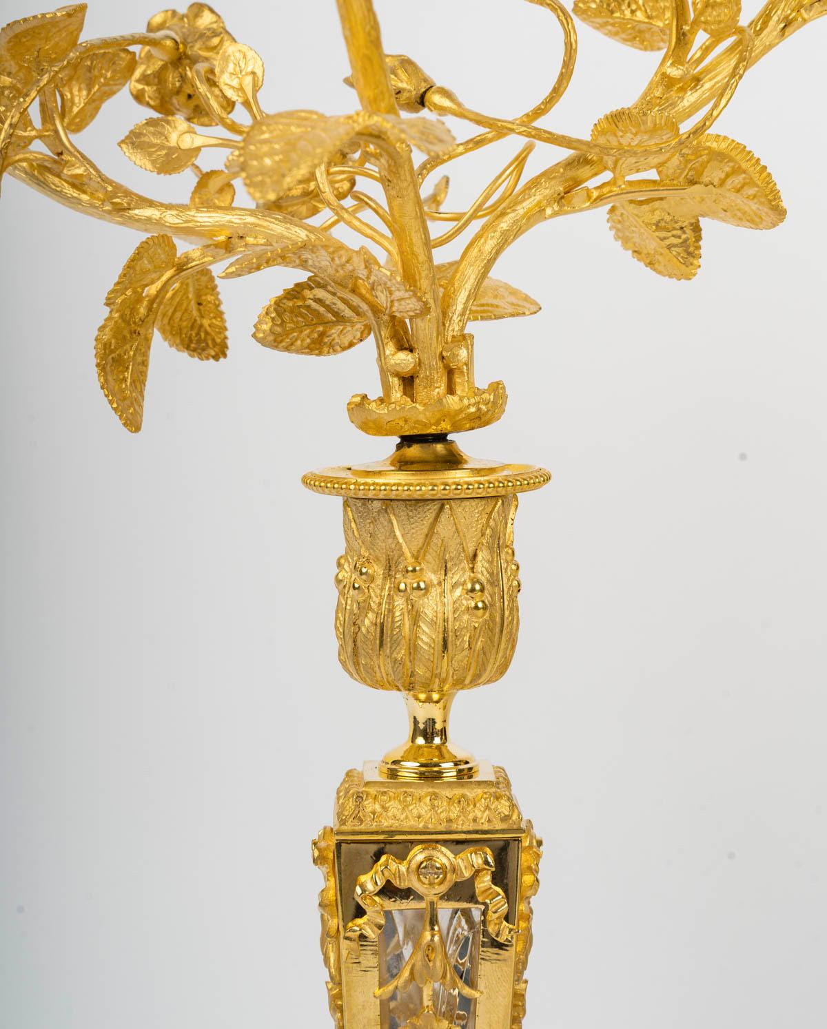 Francese Coppia di candelabri in stile Luigi XVI, XIX secolo. in vendita