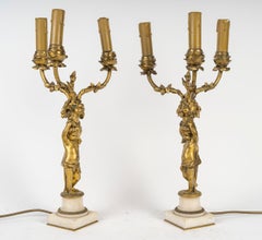 Pair of Louis XVI Style Candelabra, 19th Century, Signed Barbedienne.