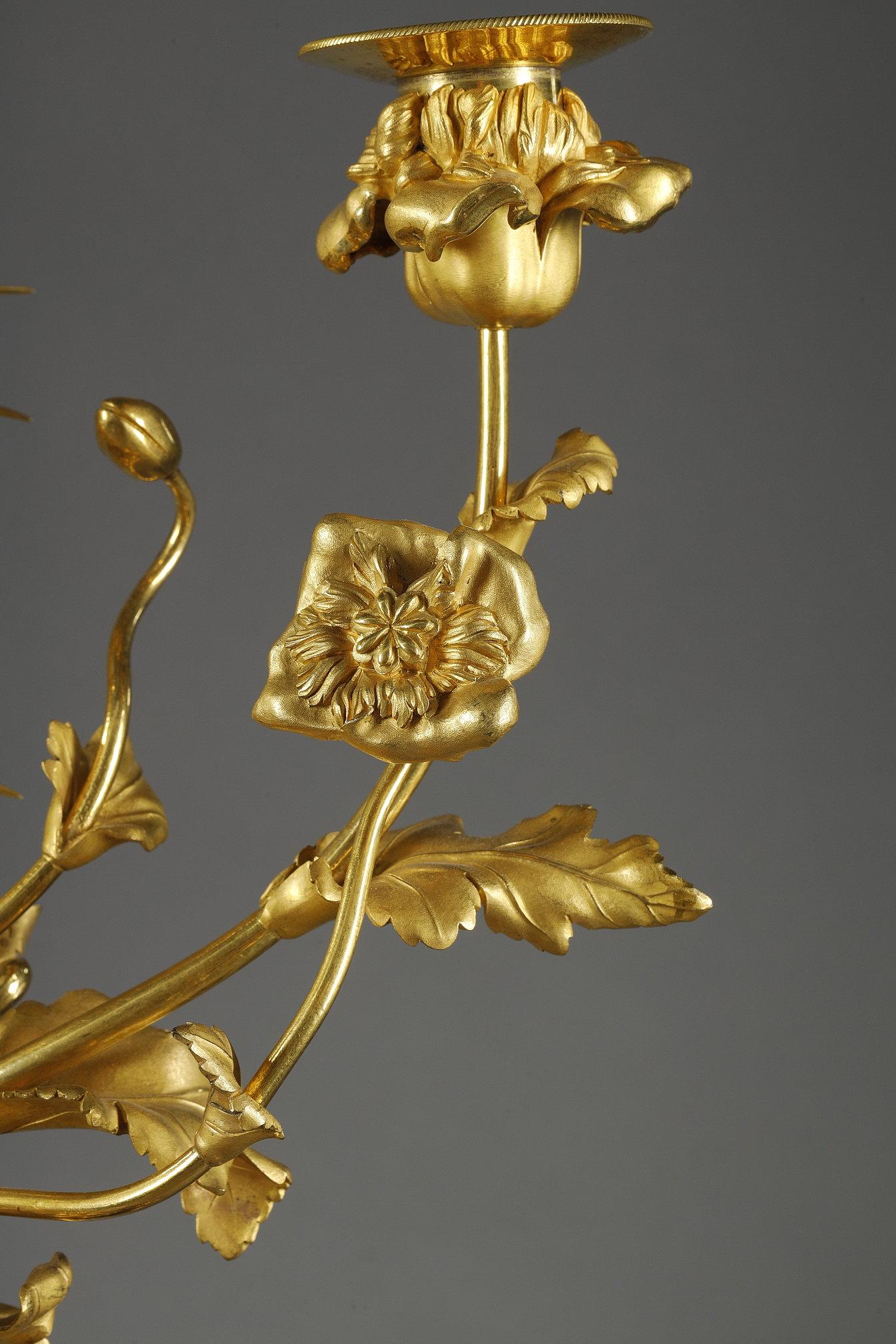 Coppia di candelabri in stile Luigi XVI in marmo rosso griotte e bronzo dorato in vendita 13