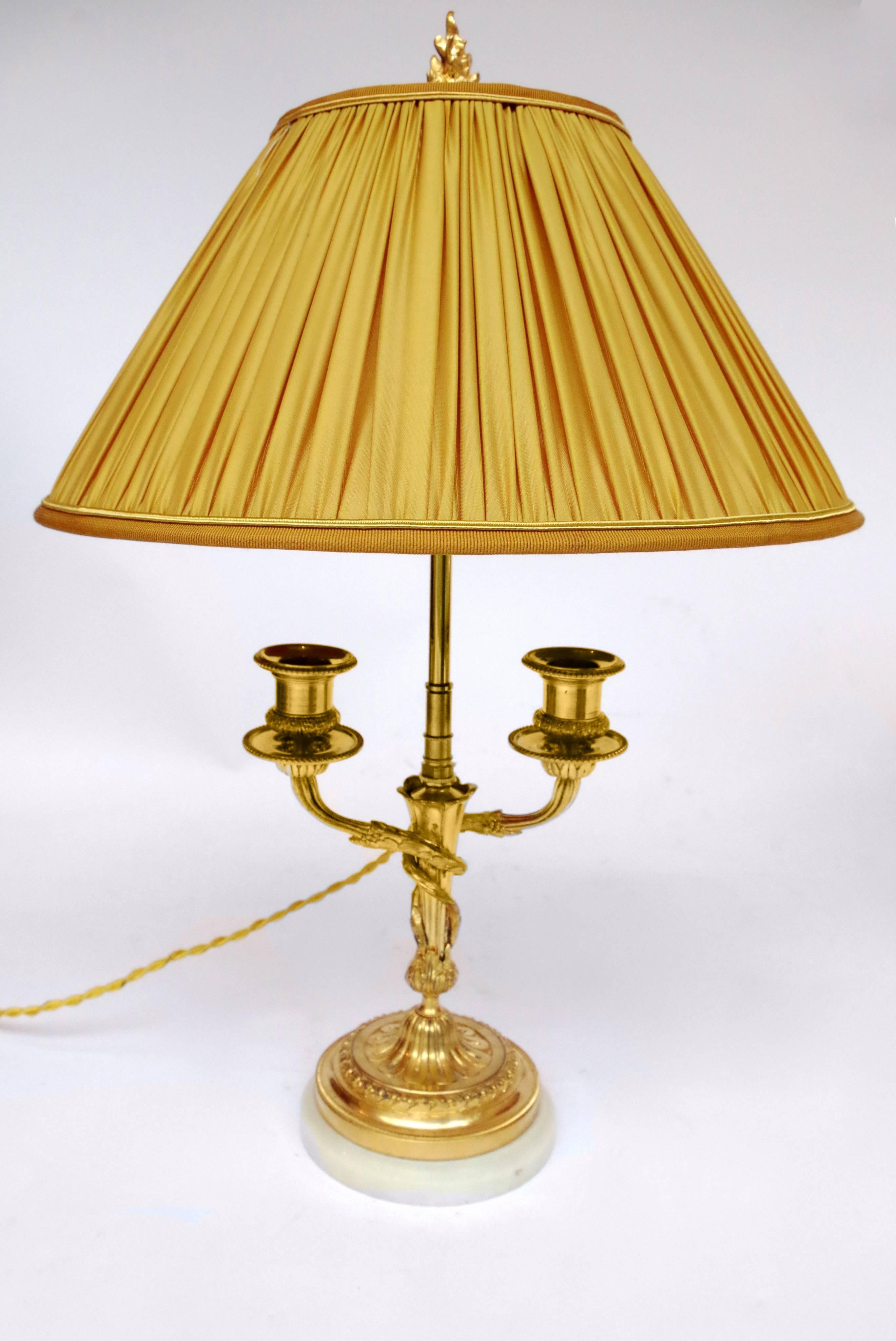 Pair of Louis XVI Style Candlesticks in Gilt Bronze-Mounted in Lamps, circa 1880 1