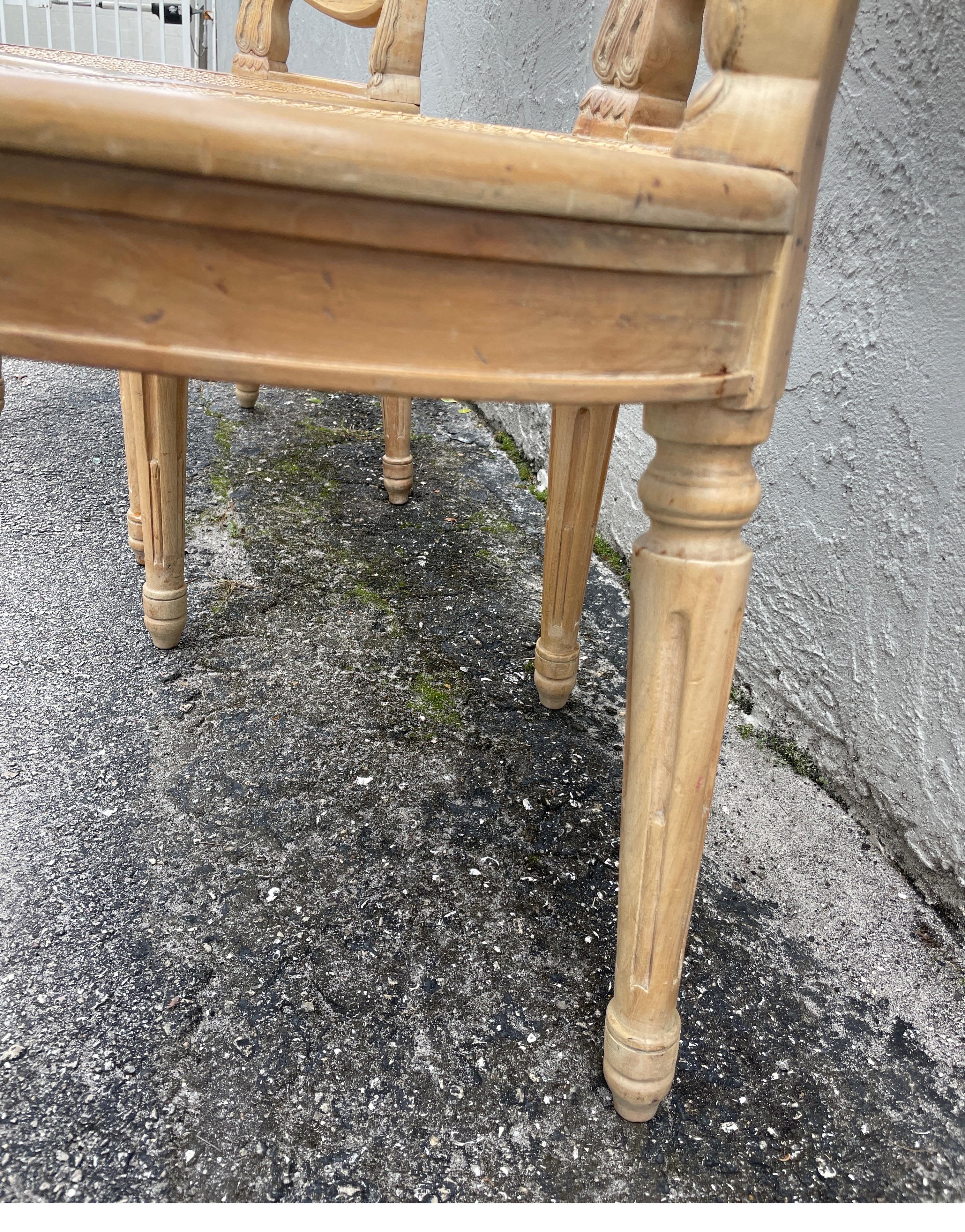 Pair of Louis XVI Style Caned Side Chairs For Sale 5