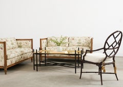 Pair of Louis XVI Style Carved Beech Case Sofa Settees