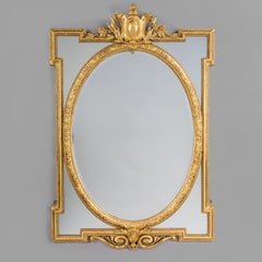 Pair of Louis XVI Style Carved Marginal Frame Mirrors