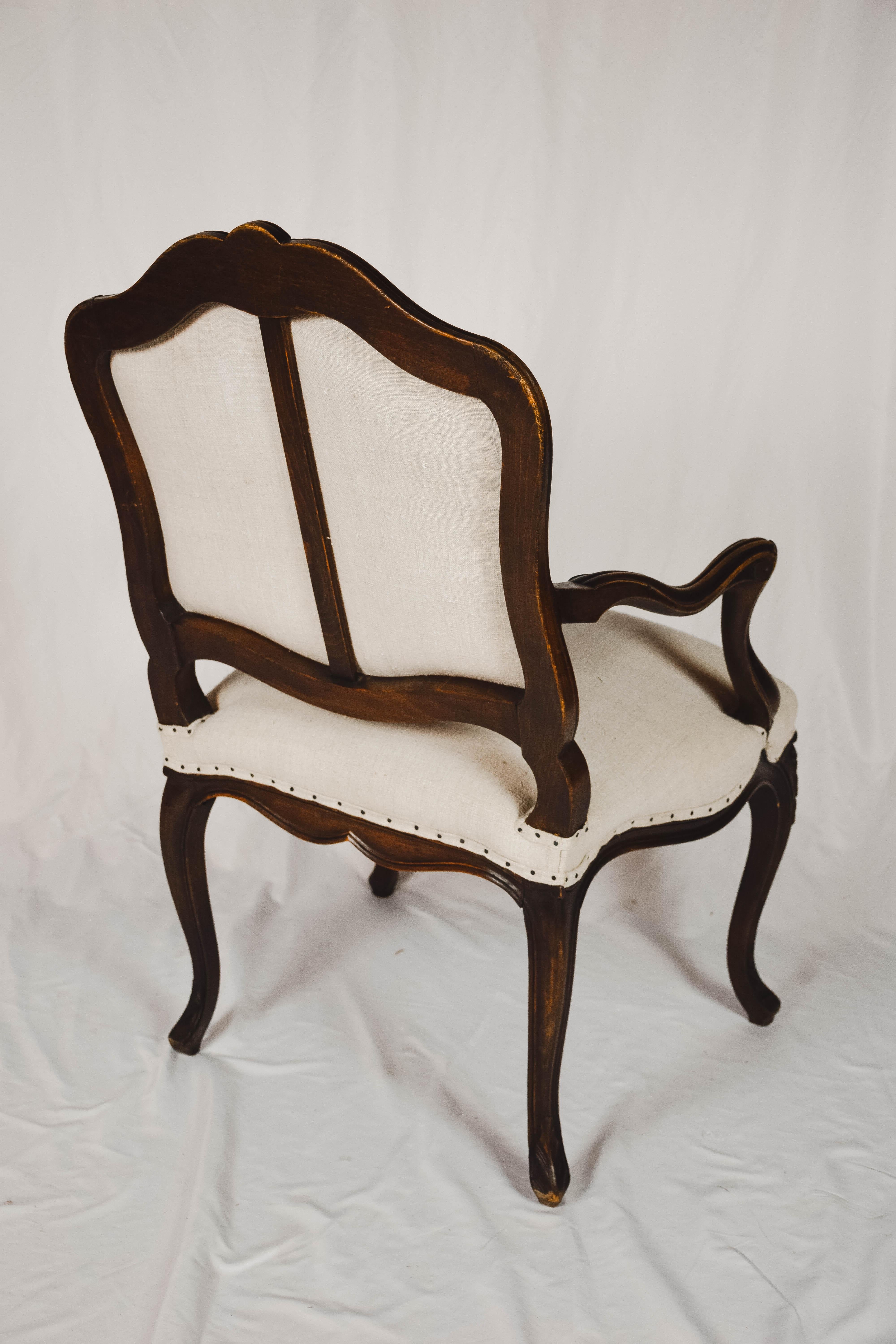 Pair of Louis XVI Style Carved Walnut Fauteuils Armchairs 9