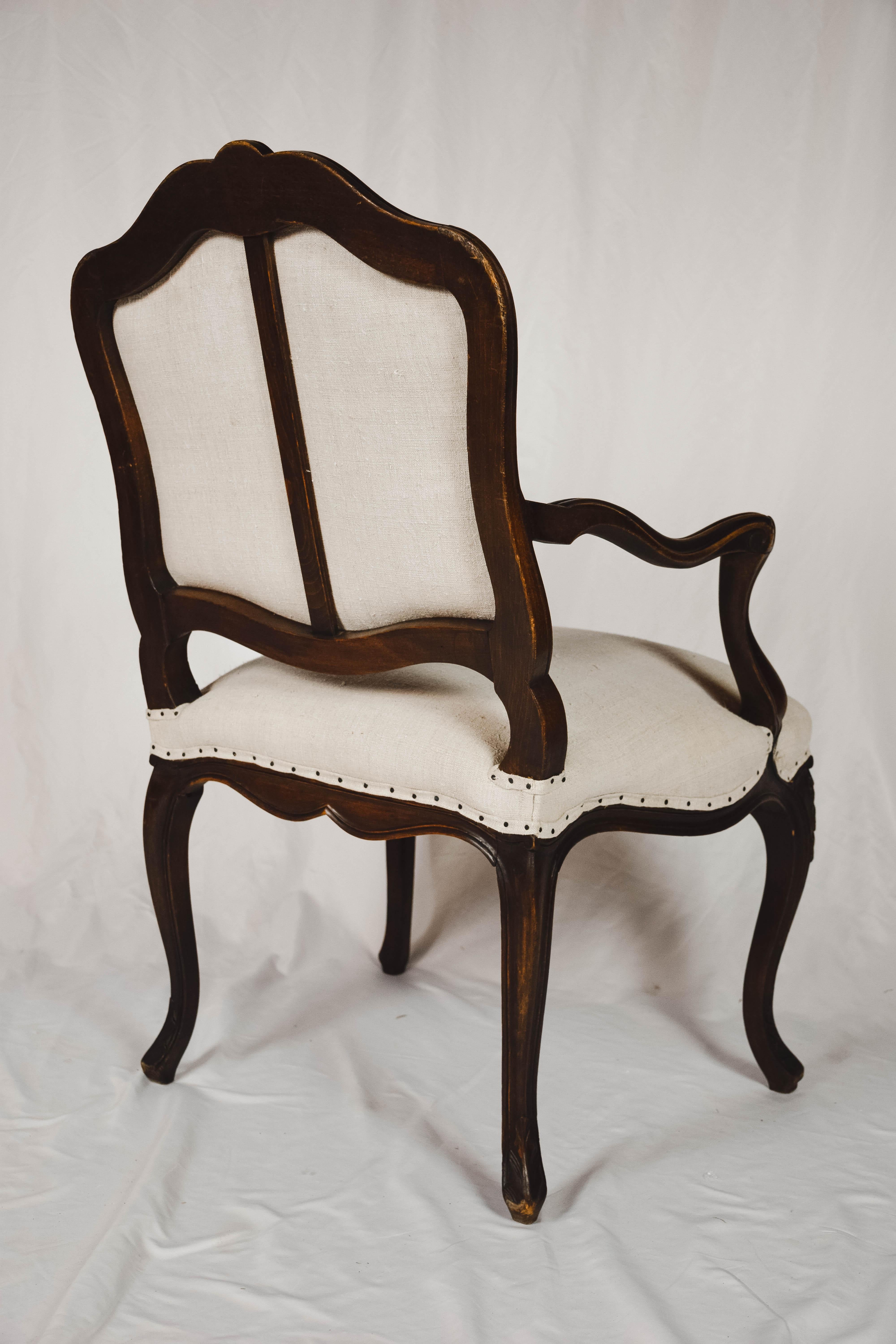 Pair of Louis XVI Style Carved Walnut Fauteuils Armchairs 10