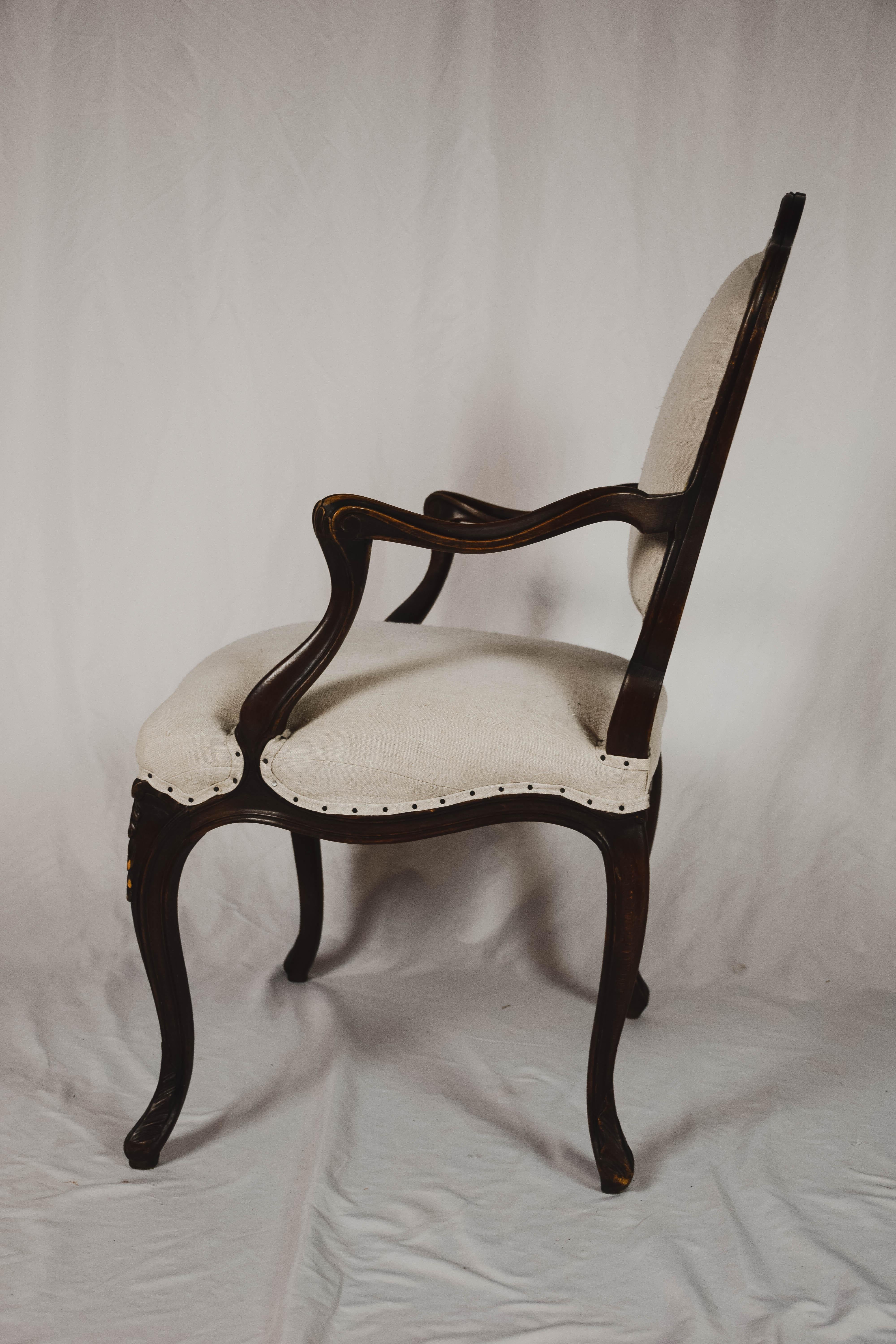 Pair of Louis XVI Style Carved Walnut Fauteuils Armchairs 11