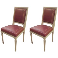 Pair of Louis XVI Style Chairs, Attributed to Maison Jansen